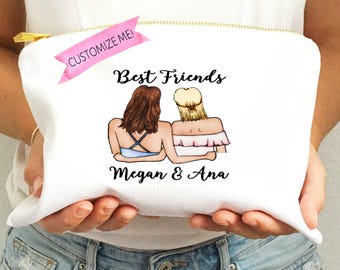 Best Friend Makeup Bag | Best Friend Gift | Personalized Makeup Bag | Custom Make Up Bag | Personalized Make Up | Cosmetic Bag | BFF