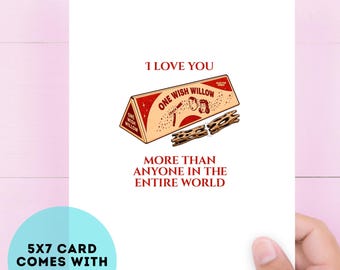 Obsession One Wish Willow Card (5x7 with Red Envelope)