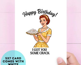 Funny Mahjong Crack Birthday Card (5x7 with Envelope)