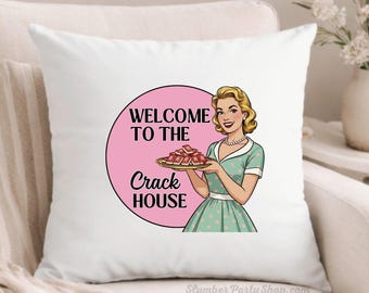 Welcome to the crack house Mahjong Pillow - Funny Mahjong Decor, Mahj Pillow, Mahjong Gift for Women, Cute Mahj Throw Pillow