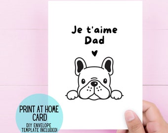 Divertente biglietto d'auguri per papà bulldog francese: Festa del papà (download digitale)