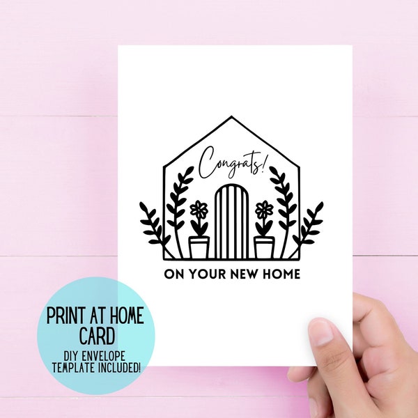 Printable New Home Card | Housewarming Card | Congrats New House Card | House Warming Card | New Home Congratulations | Home Owner