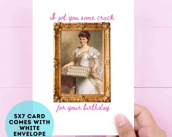 Funny Mahjong Crack Birthday Card (5x7 with Envelope)