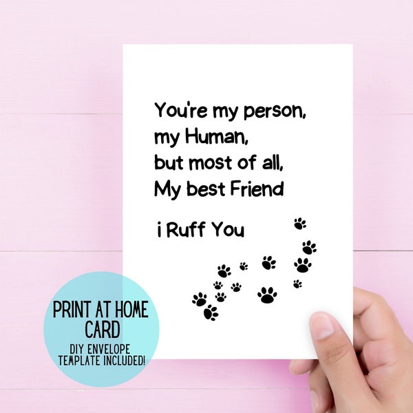 Dog Dad Card | Card for Dog Dad | Dog Birthday Day Card from Dog | Funny Card from Dog | Birthday Card from Dog | Printable Card from Dog