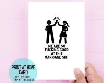 Carte de Saint-Valentin imprimable amusante | Carte d'anniversaire de mariage | Carte numérique | Carte de Saint-Valentin drôle | Je t'aime carte | 1 an d'anniversaire