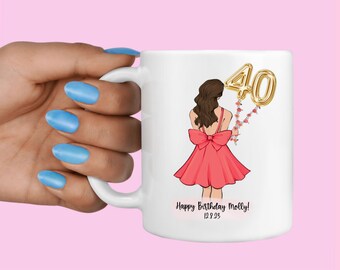 Personalized Birthday Mug | 40th Birthday Mug Gift | Mom Birthday Mug | Fifty Sixty Seventy | 1973 | 1963 Birthday | Happy 50th 40th 21st |