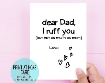 Dog Dad Card | Card for Dog Dad | Dog Father&#39;s Day Card from Dog | Funny Card from Dog | Birthday Card from Dog | Printable Card from Dog