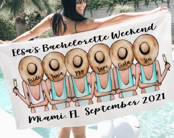 Personalized Bachelorette Beach Towel: Bride Party Gift