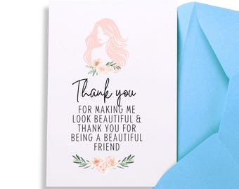 Thank You Hair Stylist Card: Salon Card for Stylist, Hair Dresser Christmas, Nail Tech Card