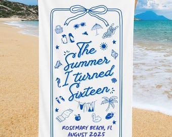 Custom Birthday Beach Towel: The Summer I Turned