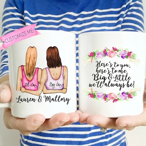 Big Little Sorority Gift Big Lil Sorority Mug Sorority Reveal Sorority Gift Little Sis gift Gift for Big Sorority Sister Gift image 1