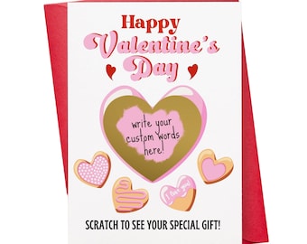 Custom Message Valentine's Day Scratch Off Card | Valentines Scratcher Card | Scratch-off Gift | Valentines Surprise Gift | Wife Valentines