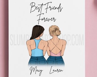 Personalized Best Friend Print | Personalized Gifts for Best Friend | Custom Best Friend Print | Best Friend Portrait | Best Friend Gift