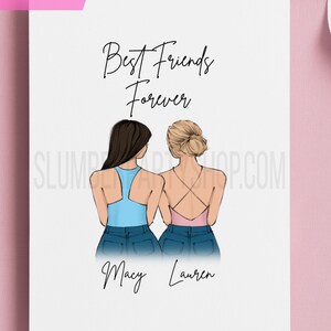 Personalized Best Friend Print | Personalized Gifts for Best Friend | Custom Best Friend Print | Best Friend Portrait | Best Friend Gift