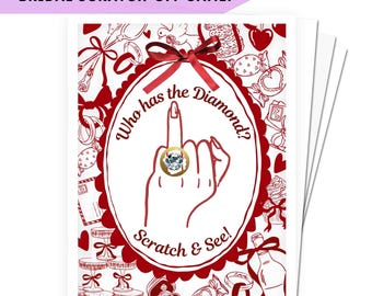 Scratch Off Ring Bachelorette Game | Bridal Shower Game | Scratch-Off Game | Bachelorette Party Game | Ring Scratch Off Game | Scratchers