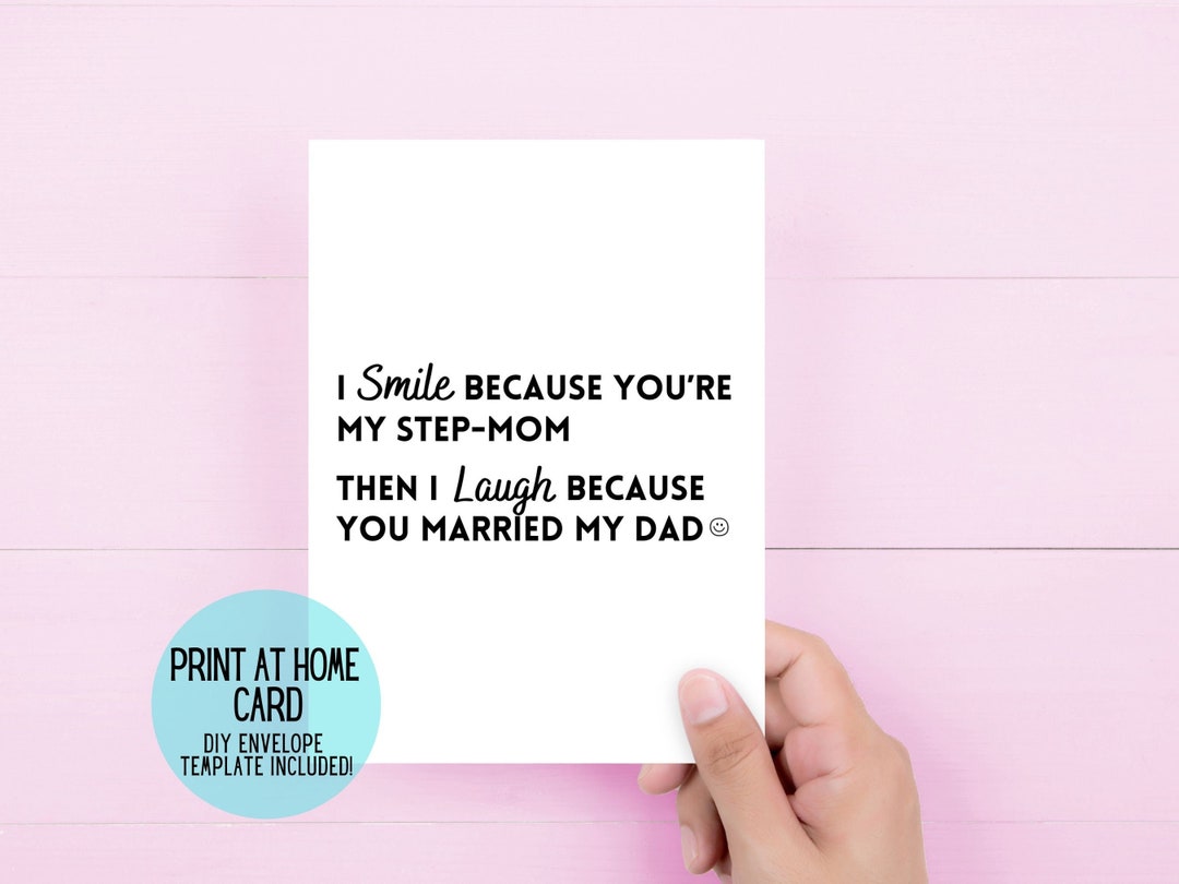 Printable Step Mom Card Funny Card for Step-mom Print at - Etsy