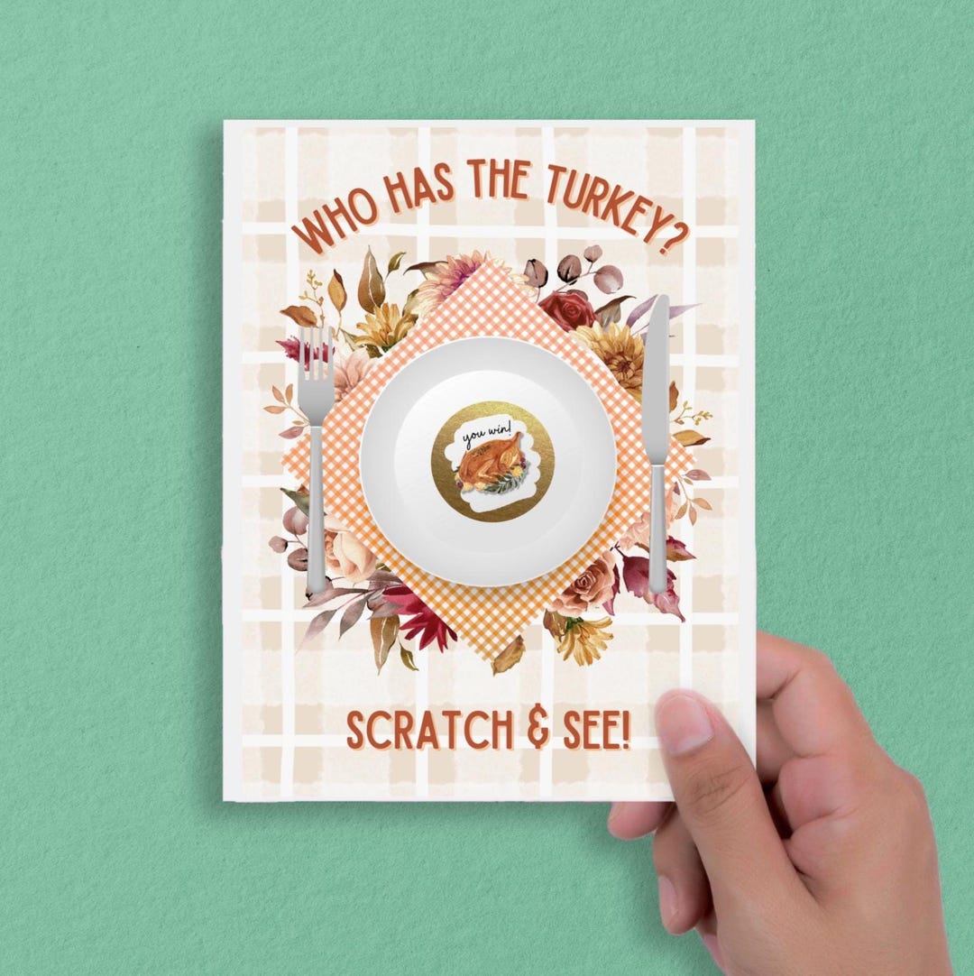 Turkey Raffle Sign Thanksgiving Scratch off Game: Turkey Raffle Tickets, Friendsgiving Fun ...
