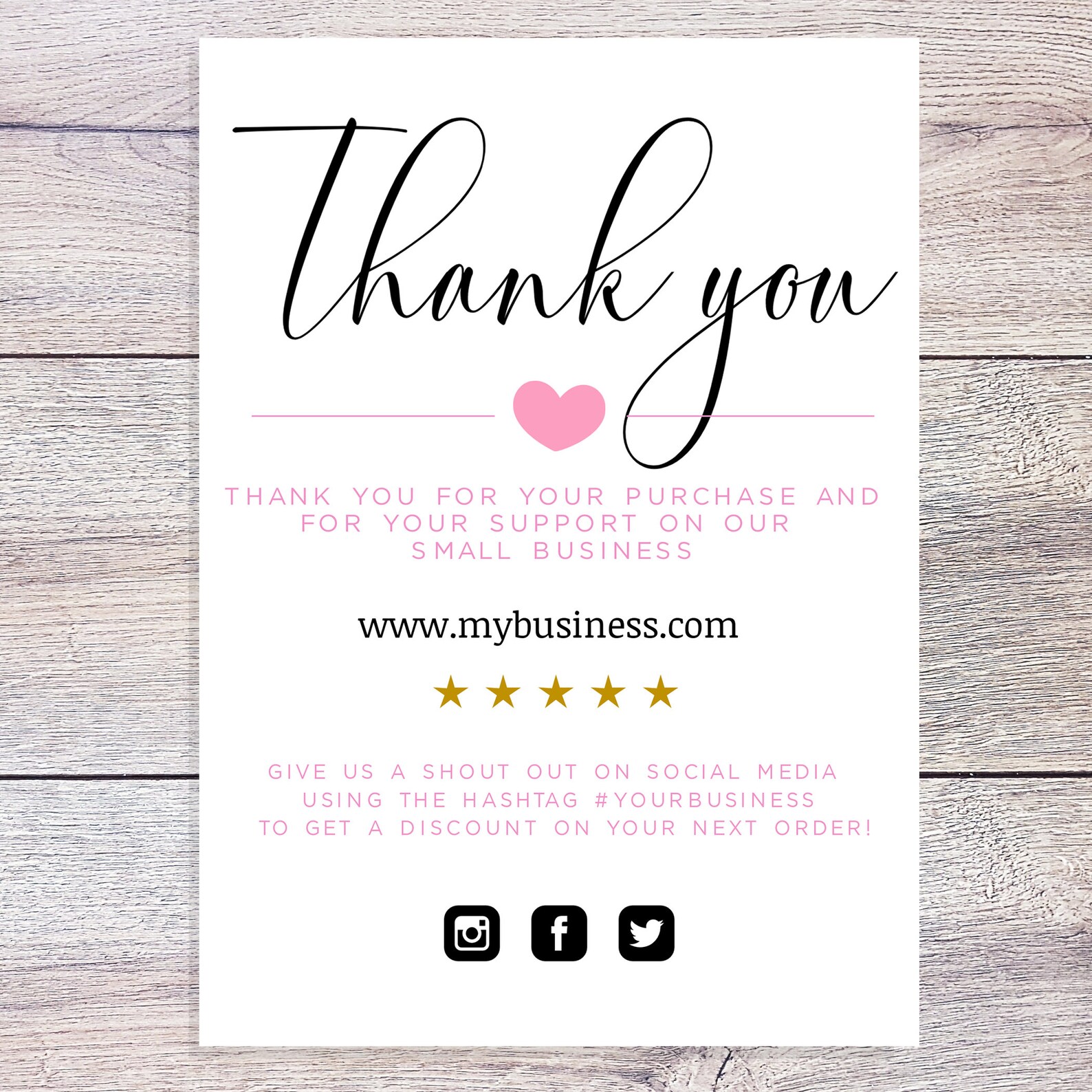 Beauty Business Thank You Card Template Thank You Template Etsy