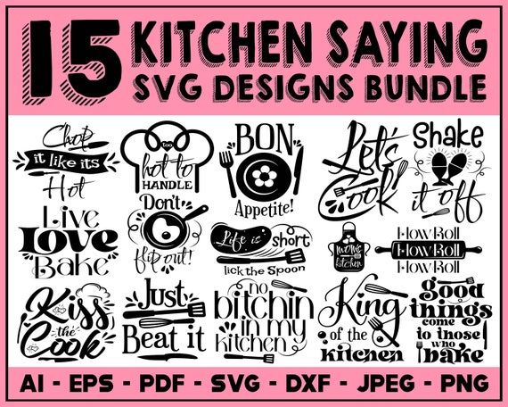 Funny Kitchen Sign SVG Bundle