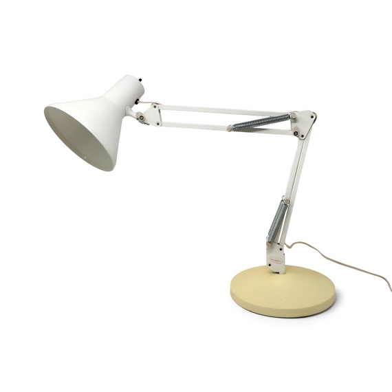 Vintage White Luxo Articulating Desk Lamp Etsy UK