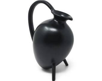 1990s Italian Bucchero Ceramic "Gubbio" Tripod Pitcher by Gio Ponti for Neoponti/Costantino