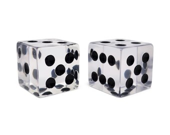 Pair of Vintage Large Lucite Dice