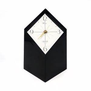 1970s Japanese Black Lucite Clock by Grace