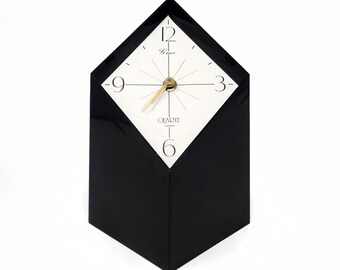1970s Japanese Black Lucite Clock by Grace