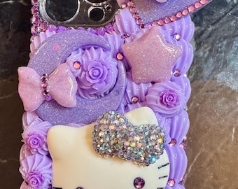 Lavender Kitty iPhone 16 Pro Max Case: Kawaii Theme Hello