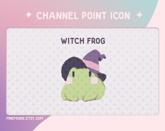 Hexe Frosch Twitch Emote, Kanalpunkt Icon, Discord Sticker (Digitaler Download)