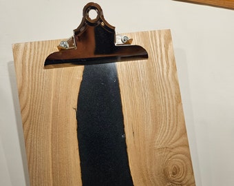 Ash Hardwood and Deep Blue-Green Resin Clipboard