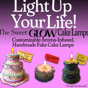 Customizable Fake Cake Lamp // Sweet Glow Cake Lamp // Fake Food Art // Kitschy Interior Design // Kitsch Art // Unique Lamps // Fake Cake image 2