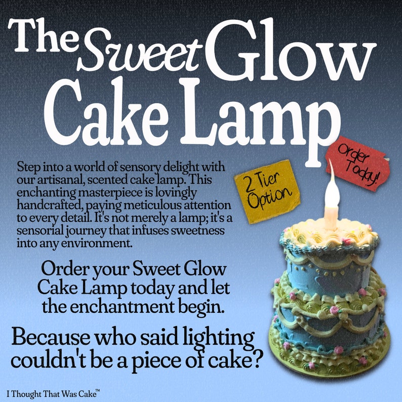 Customizable Fake Cake Lamp // Sweet Glow Cake Lamp // Fake Food Art // Kitschy Interior Design // Kitsch Art // Unique Lamps // Fake Cake 2 Tiers