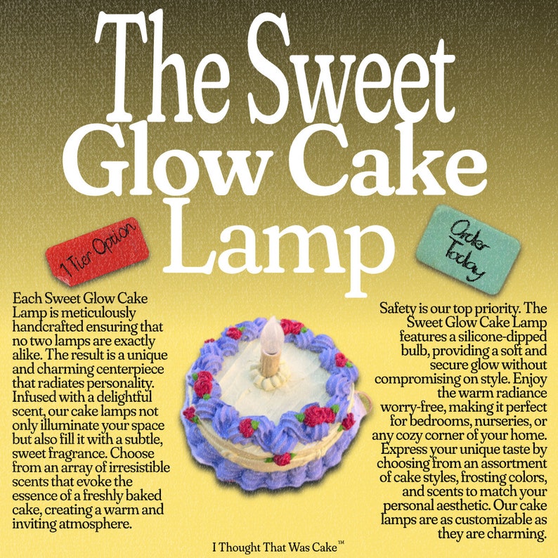 Customizable Fake Cake Lamp // Sweet Glow Cake Lamp // Fake Food Art // Kitschy Interior Design // Kitsch Art // Unique Lamps // Fake Cake 1 Tier