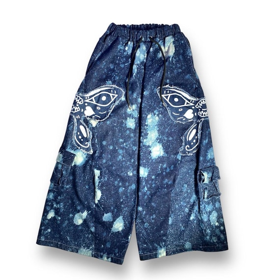 Prism Flare Pants Handmade Fairycore Cargo Pants With Butterfly
