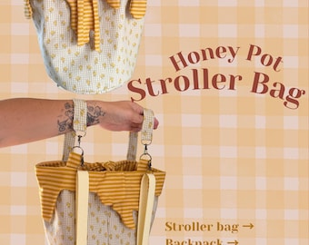 Convertible Stroller Bag Backpack | Diaper Bag | Pooh Inspired Baby Bag | Convertible Tote Backpack | Handmade Mom Bag | Travel bag