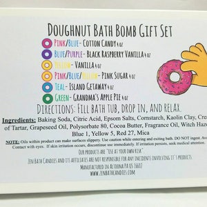 Doughnut Bath Bomb Gift Set Donut Bath Bombs Bath Bombs Bath Fizz Vegan Handmade Gift Sets image 7