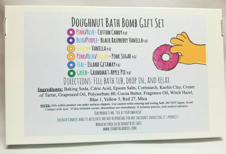 Doughnut Bath Bomb Gift Set Donut Bath Bombs Bath Bombs Bath Fizz Vegan Handmade Gift Sets image 7