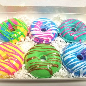 Doughnut Bath Bomb Gift Set Donut Bath Bombs Bath Bombs Bath Fizz Vegan Handmade Gift Sets image 4