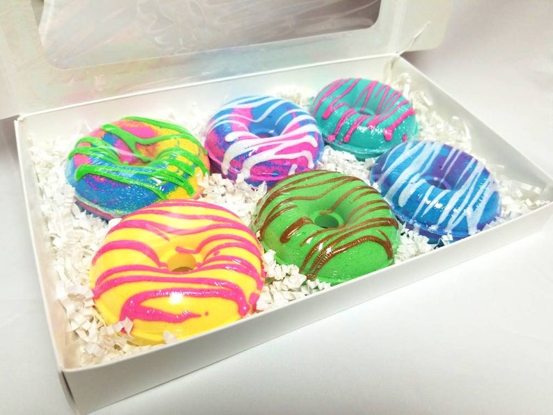 Doughnut Bath Bomb Gift Set Donut Bath Bombs Bath Bombs Bath Fizz Vegan Handmade Gift Sets image 5