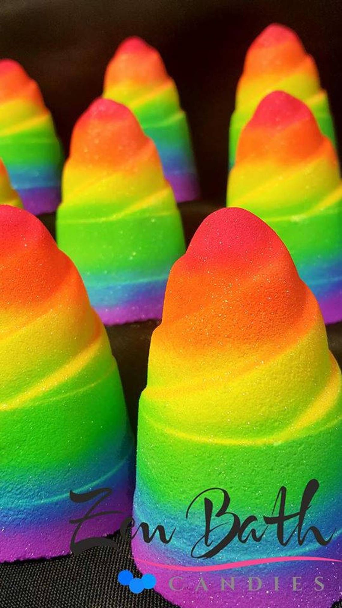 Rainbow Unicorn Horn Bath Bomb Bath Bombs Bath Fizz Etsy