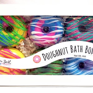 Doughnut Bath Bomb Gift Set Donut Bath Bombs Bath Bombs Bath Fizz Vegan Handmade Gift Sets image 1