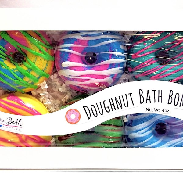 Set de regalo de bombas de baño de donut / Bombas de baño de donut / Bombas de baño / Efervescentes de baño / Veganas / Hechas a mano / Sets de regalo
