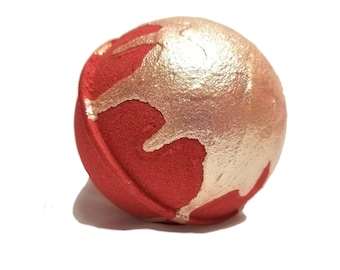 Erdbeeren & Champagner Badebombe | Badebomben | Badesprudel | Handarbeit | Vegan | Valentinstag Geschenk | Rot