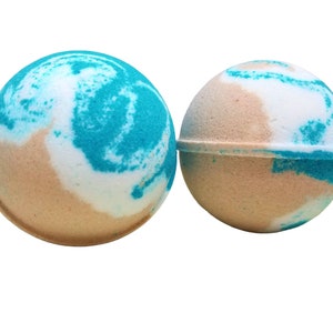 Sea Salt and Driftwood Bath Bomb  |  Bath Bombs | Vegan Bath Fizzy |  Handmade Summer Bath Fizz |  Blue