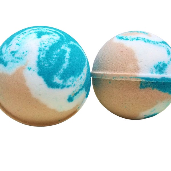 Sea Salt and Driftwood Bath Bomb  |  Bath Bombs | Vegan Bath Fizzy |  Handmade Summer Bath Fizz |  Blue