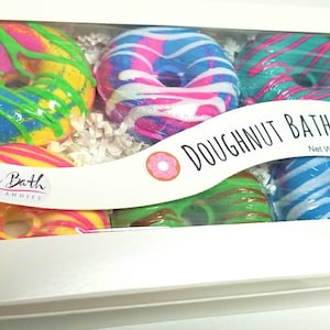 Doughnut Bath Bomb Gift Set Donut Bath Bombs Bath Bombs Bath Fizz Vegan Handmade Gift Sets image 2