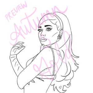 Hand-Drawn Digital Ariana Grande Positions Vector Art PNG for Cricut Vinyl Decal Stickers