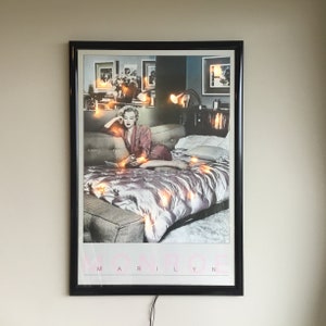 Impresión rara de Marilyn Monroe, luz LED, (1990) Pieza única hecha en Inglaterra