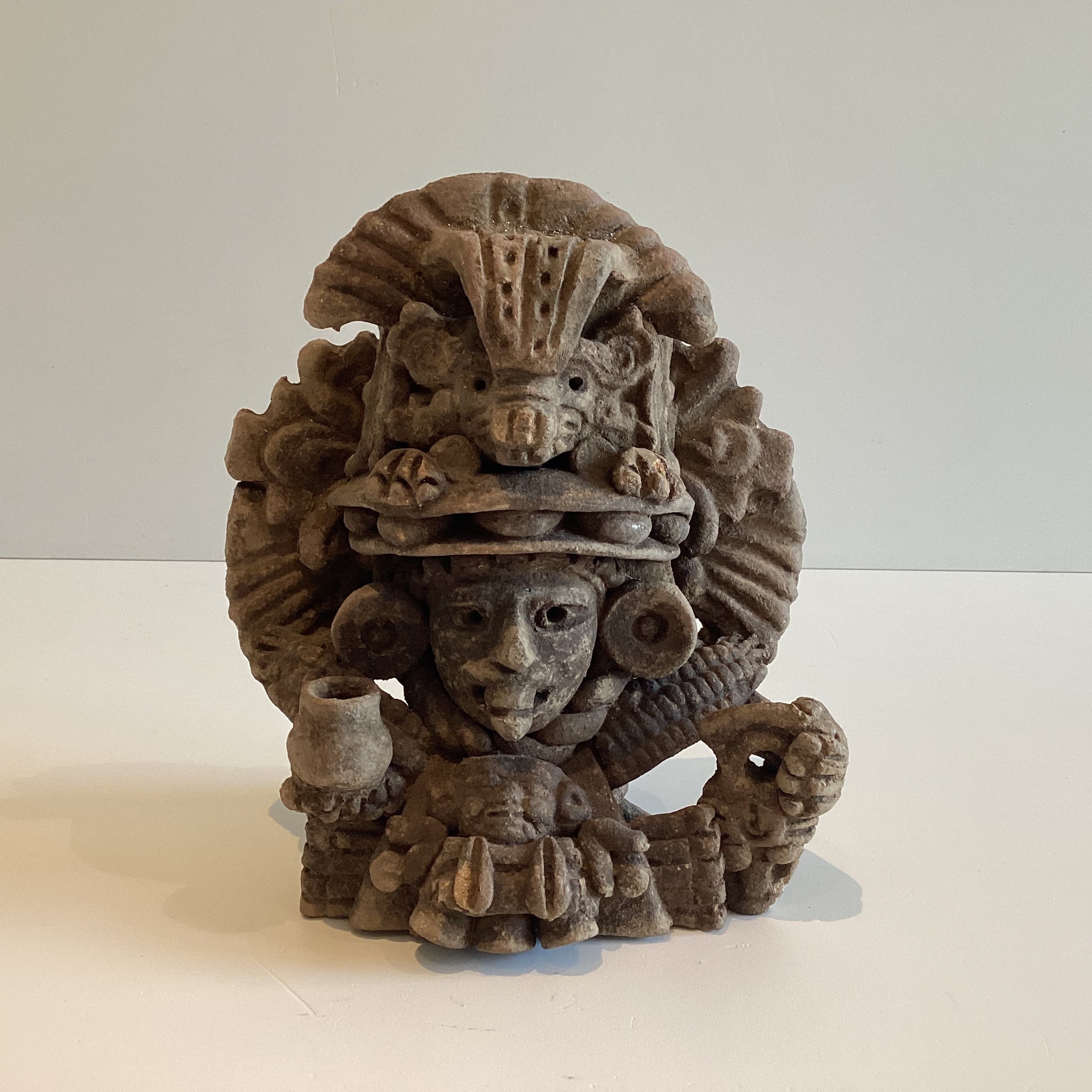Antique Sculpture | 1900s Zapotec Culture Incense Holder, Monte